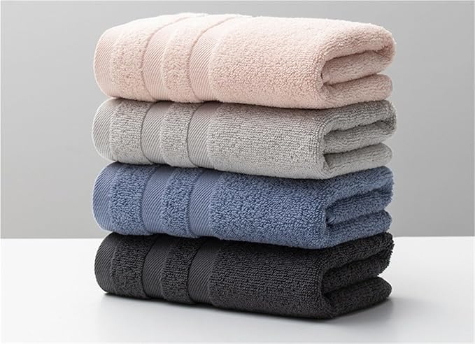 32-Ply Cotton Face Towel for Home and Hotel, Absorbent Soft Bath Towel for Adults, 3-Piece Set(Blue)