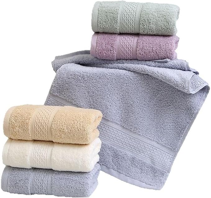 3 Pack Cotton Towels, Soft & Absorbent Bath and Face Towels, Long Staple Cotton(Gray)