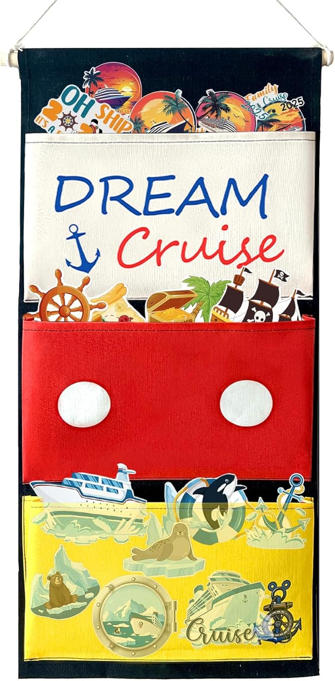 Fish Extender Door Hanger, Fish Extender Cruise Gifts - Cabin Door Hanging 3-pockets for Fish Exchange Extender Gifts on Cruise Line in 2025 (26"x11.8")