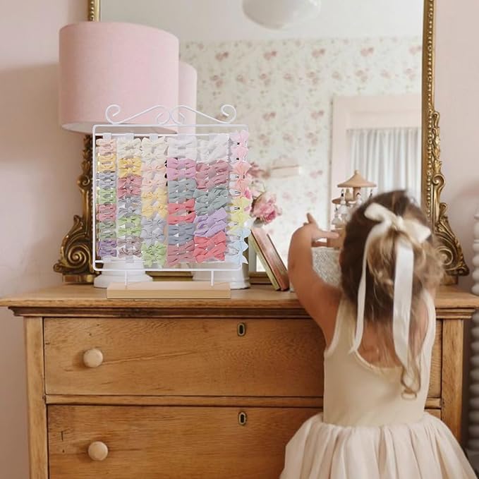 POVETIRE Bow Holder Bow Organizer for Girls, Baby Hair Clips Storage Stand, Hair Accessories Organizer Display Rack Decors Nursery Toddler Room