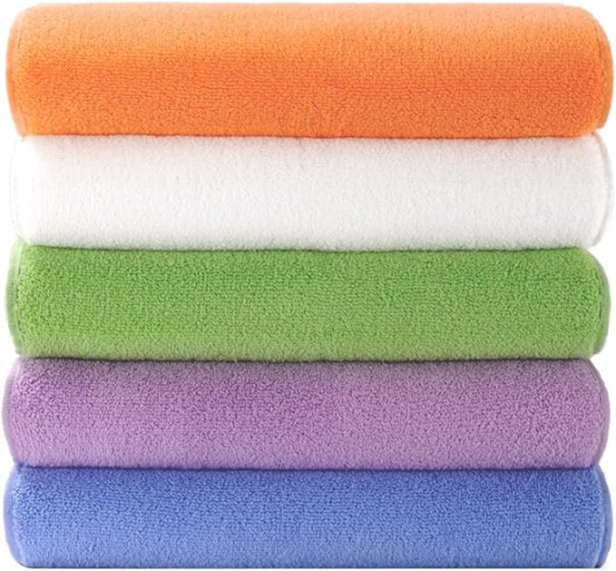 3-Pack Solid Color Cotton Towels, Soft Absorbent Bath Towels for Home(Blue)