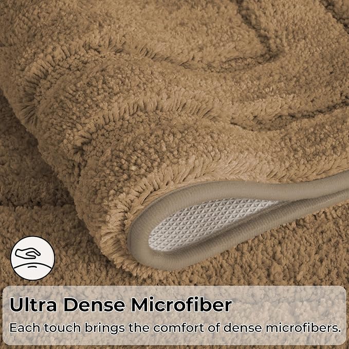GRANNY SAYS Bathroom Rugs Non Slip, 16" x 24", Bath Rugs for Bathroom Washable, Bath Mats for Floor, Microfiber Bath Mat for Tub, Absorbent Bath Rugs for Shower Room, Champagne