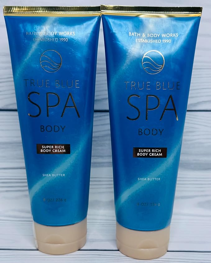 Bath & Body Works True Blue Spa Super Rich Body Cream 8 Ounces Pack of 2