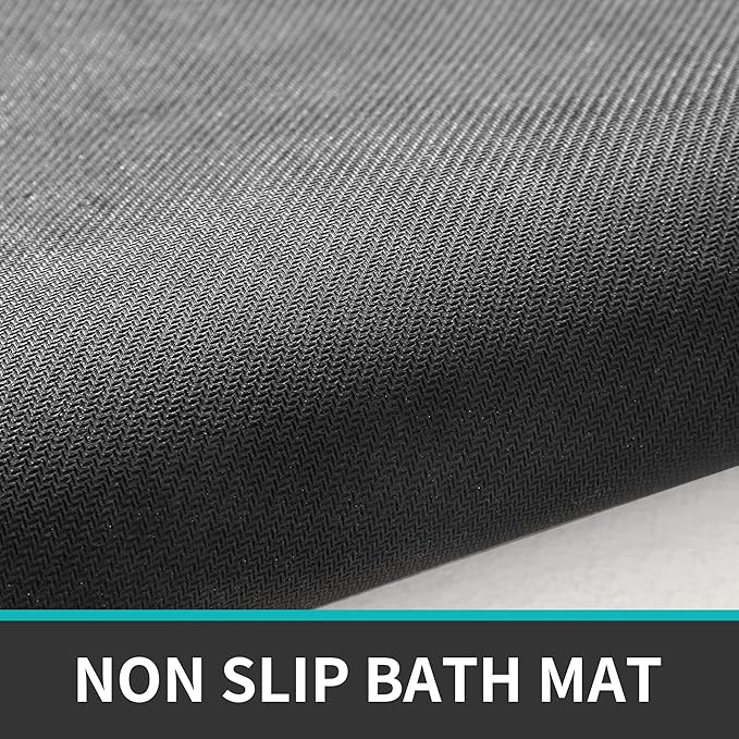 2Pcs Bathroom Mats U Shaped Set, Non-Slip Quick-Dry Toilet Bath Rug for Tub, Shower and Bath Room 19.7"x31.5"+19.7"x23.6", Dark Grey