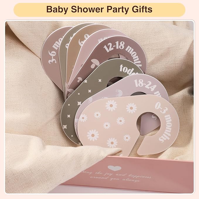 WSICSE Baby Closet Divider, Double-Sided Baby Clothes Organizer Nursery Decor Closet Dividers for baby Clothes 8 Designs from Newborn to 24 Month (Weather