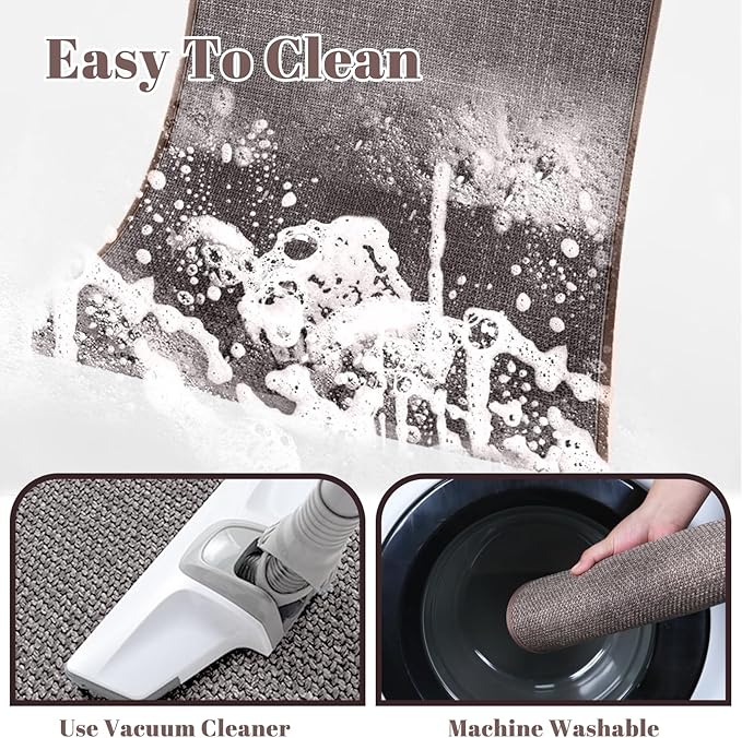 2 Pack Bathroom Rugs, Bath Mats for Bathroom Non Slip Washable, Quick Dry, Water Absorbing, Fits Under Door, Ultra Thin, Rubber Backing, Low Pile, Ideal for Shower, Sink,Oatmeal-24''x16'