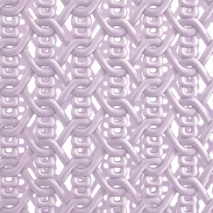 Whitmor Resin Rectangular Tote Bag, with Link Stitch Design, lilac Stylish & Durable for Daily Use, Shopping & Organization, 6 Pack