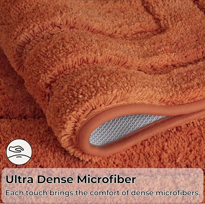 GRANNY SAYS Bathroom Rugs Non Slip, 16" x 24", Bath Rugs for Bathroom Washable, Bath Mats for Floor, Microfiber Bath Mat for Tub, Absorbent Bath Rugs for Shower Room, Terracotta