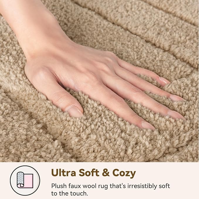 GRANNY SAYS Bathroom Rugs Non Slip, 24" x 36", Bath Rugs for Bathroom Washable, Bath Mats for Bath Floor, Microfiber Bath Mat for Tub, Absorbent Bath Rugs for Bath, Khaki