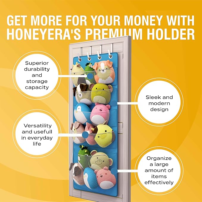 Honeyera Squishmallow Holder - Over the Door Space (parent) (Blue)