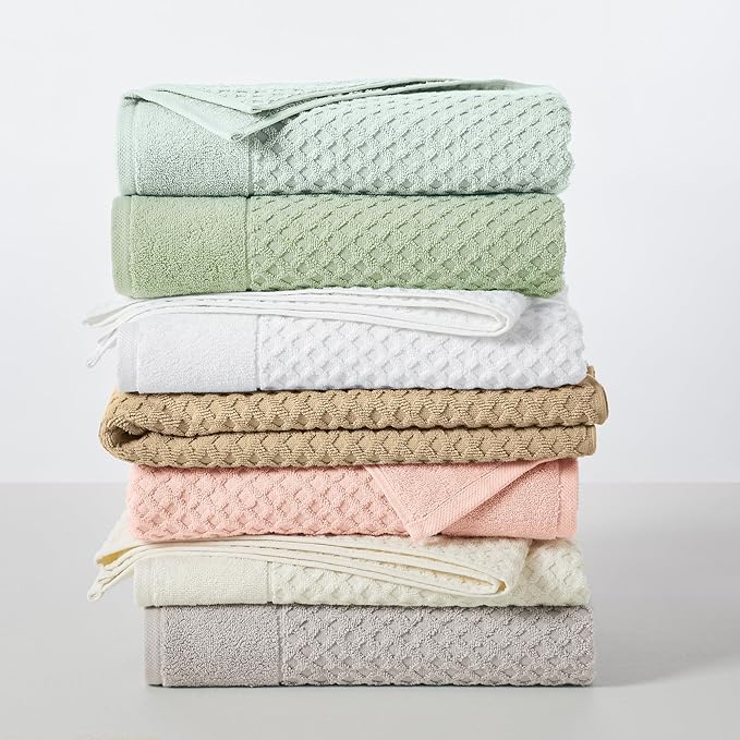 Great Bay Home Hand Towels - 100% Cotton 6 Pack 26x16 Hand Towel Set - Absorbent, Durable, Quick-Dry Towels for Bathroom (Ivory)