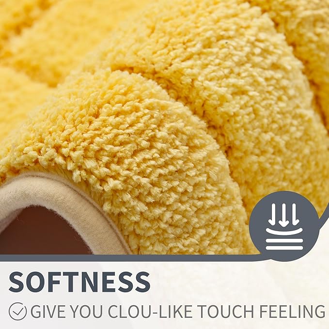 GRANNY SAYS Bathroom Rugs, Soft Bath Mats for Bathroom, Bath Rugs Non Slip Washable Rug, 32" x 20", Water Absorbing Bath Mat, Shaggy Rug Bath Mats for Floor, Yellow