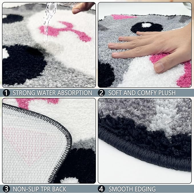 Hexagram Cat Rug, Bath Mat, Cat Bathroom Decor for Home, Cute Small Bath Mat Indoor Gifts 20×22 Inch, Non Slip Strong Absorbent Soft Washable Animal Bathroom Rug for Tub, Door, Shower Room, Bedroom