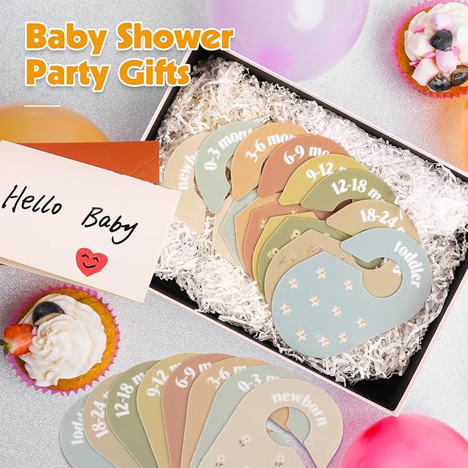 WSICSE Baby Closet Divider,Double-Sided Baby Clothes Dividers for Closet Baby Girl Nursery Decor for Sorting 8 Designs from Newborn to 24 Month (Flowers)