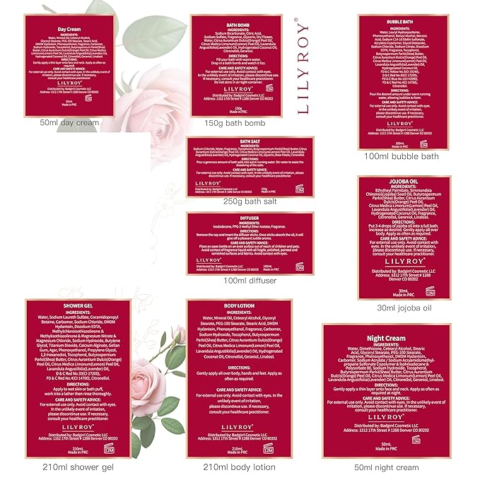 Valentines Day Gifts for Women - 19-Piece Luxury Rose & Cherry Blossom Spa Gift Basket Set Bath and Body Gift Sets Care Kit with Necklace | Christmas Gifts, Mothers Day Gifts Baskets for Mom, Wife