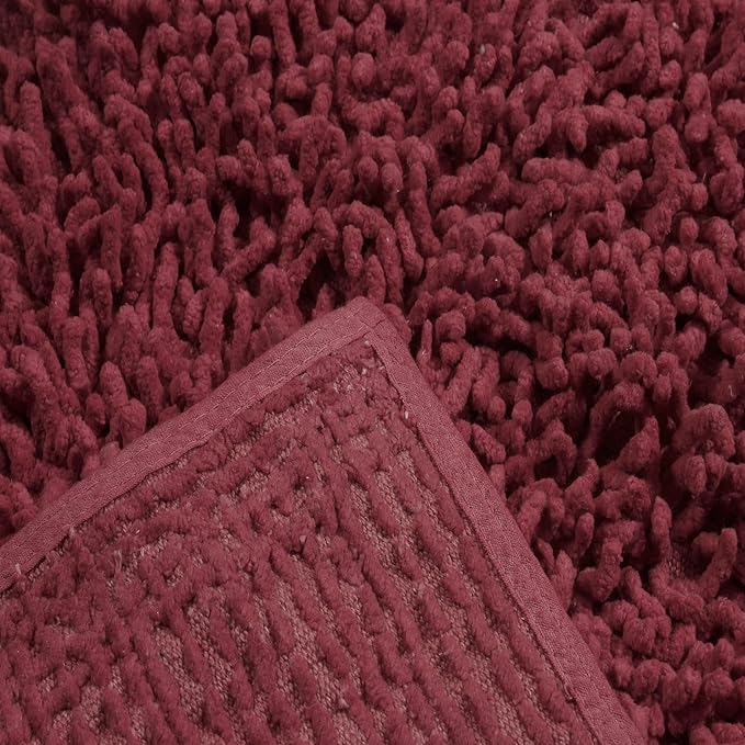 Home Weavers Fantasia Bath Rug 100% Cotton Bathroom Rugs Set, Washable Rug, Soft Cotton Extra Soft and Absorbent Bath Rug, Kitchen Mat, Bath Mat Set, Bath Floor Mat Non Slip, 21"x34" Rectangle, Red
