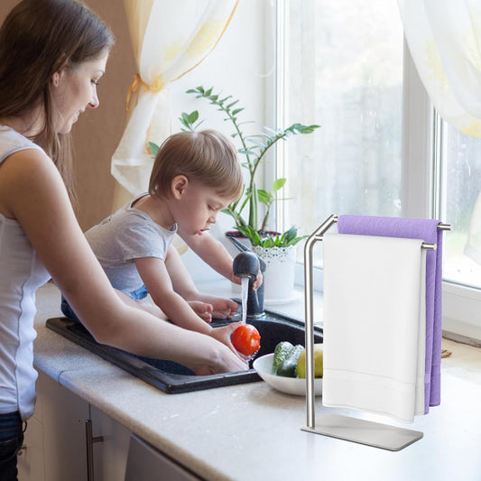 Upgrade Your Bathroom Elegance with the LSK Curved F-Shaped Hand Towel Stand