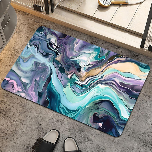 Elevate Your Bathroom Aesthetic: Why This Abstract Marble Quick-Dry Mat is a Game-Changer