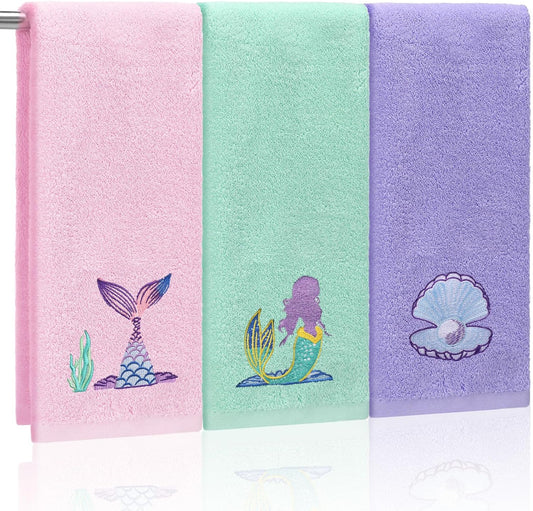 Dive into Coastal Elegance: Transforming Your Space with Watercolor Mermaid Embroidered Towels