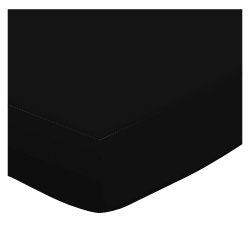 SheetWorld Fitted Basket Sheet - Solid Black Jersey Knit - Solid Colors