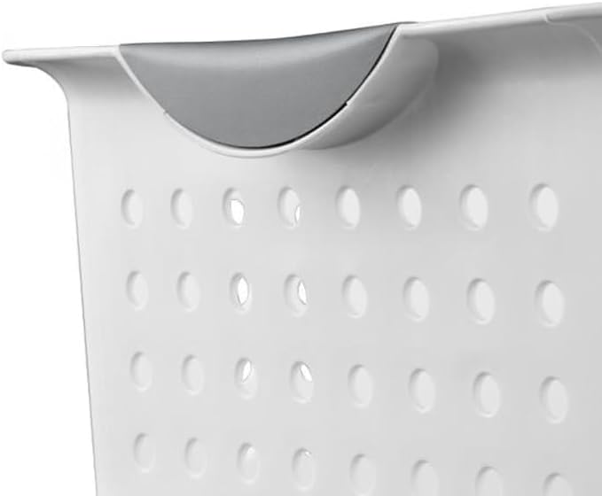 Large Ultra Basket, Open Storage Bin to Organize Closets, Cabinets, Pantry, Shelving and Countertop Space, White, Pack of 2