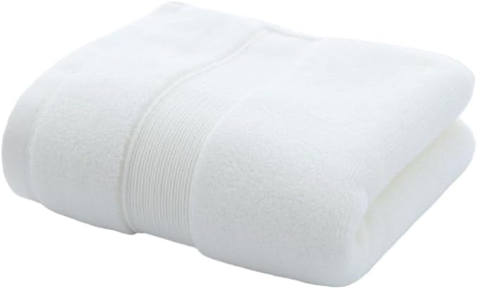 3 Pack Cotton Bath Towels, Thick and Large, Soft & Absorbent, Gentle on Skin, Multiple Colors(White)
