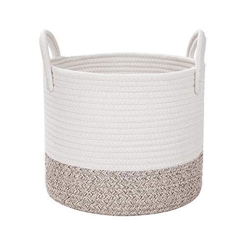 Cotton Rope Storage Tote Basket - Brown and White