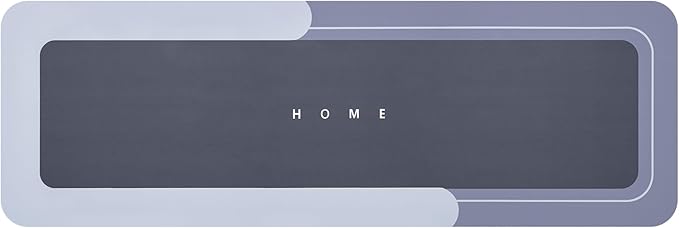 Housego Absorbent Bath Mat Magic Rug, Quick Drying Magic Bath Mat Non-Slip Floor Rug Rubber Backed for Bathroom Kitchen Shower Sink, Water Absorbent (1PC, 16.93''x50'', Blue)