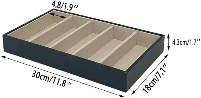 5 Slot High End PU Leather Velvet Drawer Divider Eyewear Storage Sunglasses Jewelry Show Tray Organizer