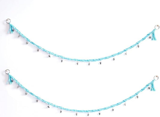 2 Pcs 80” Cotton Hanging Storage Chains for Stuffed Animal Storage, Each Boho Display Chain Comes with 20 Metal Clips, Nursery Hanging Storage Organizer for Wall or Corner Nursery playroom