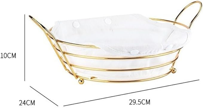 Iron Bread Basket Harvesting Basket Serving Bread Basket Iron Cake Basket Food Basket with Liner