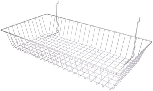 BSK11-CH 24 x 12 x 4 in. Shallow Basket, Chrome