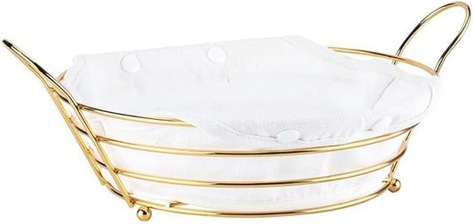 Iron Bread Basket Harvesting Basket Serving Bread Basket Iron Cake Basket Food Basket with Liner