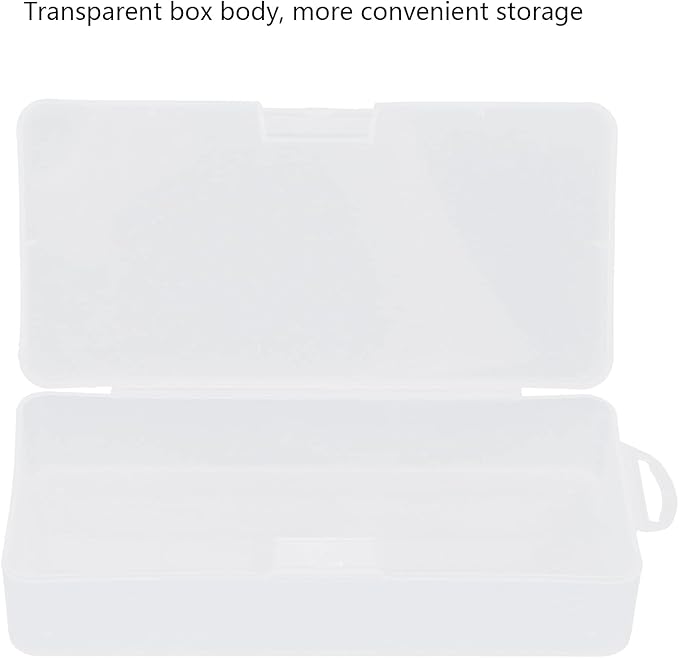 Pssopp 7.2 x 3.5 x 1.8in Rectangular Empty Mini Clear Plastic Organizer Storage Box White Lid with Clear Base for Small Items Other Craft Projects