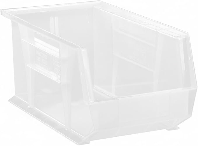 Hudson Exchange 15" x 8" x 7" (6 Pack) Plastic Stackable Storage Bin and Hanging Container, Clear