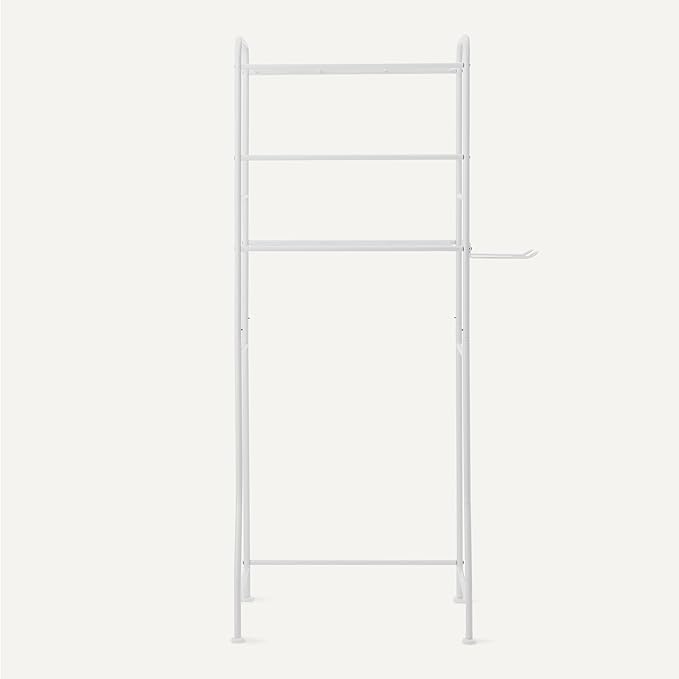 Amazon Basics 3 Tier Bathroom Over the Toilet Storage Organizer with Paper Holders, White