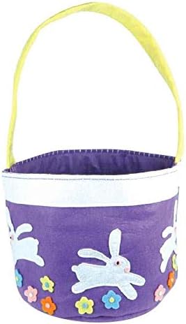 Groovy Holiday Felt Purple Bunny Easter Basket