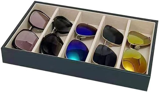 5 Slot High End PU Leather Velvet Drawer Divider Eyewear Storage Sunglasses Jewelry Show Tray Organizer