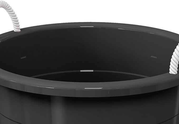 Flexible 17-Gallon Plastic Storage Tub with Rope Handles, Multi-Purpose Utility Bucket (Black)