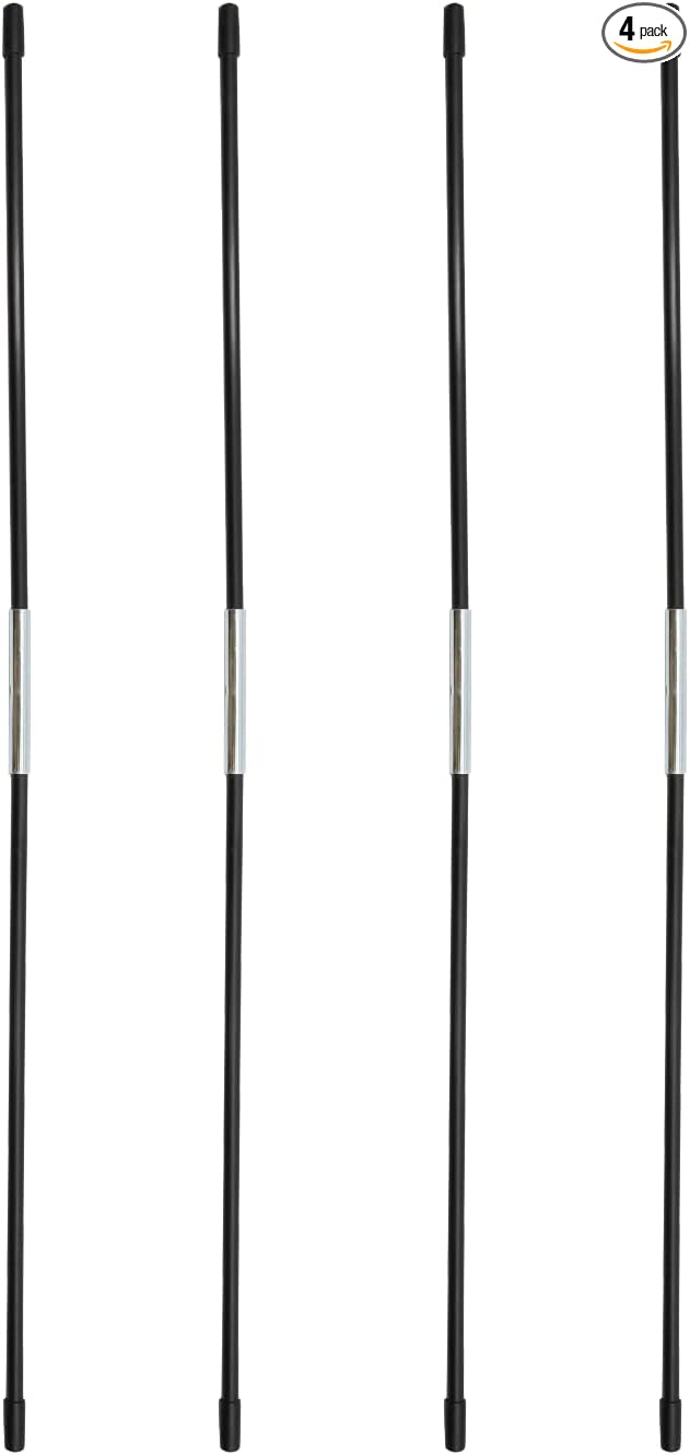 DOKEHOM [4 Pack] 22.4-Inches Fiberglass Rods for Slim Plus 25" Laundry Hamper on Wheels (Black)