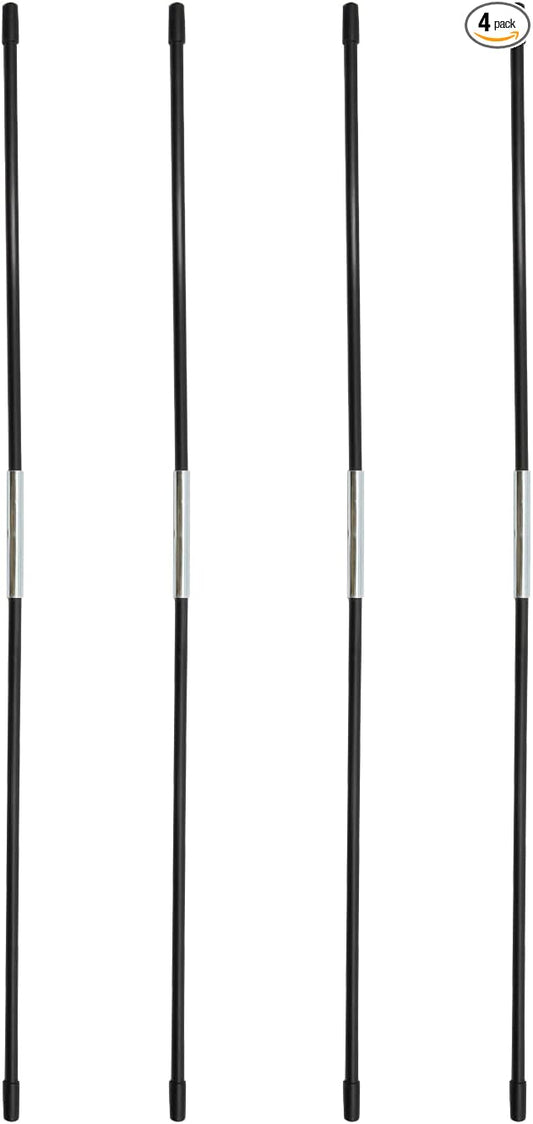 DOKEHOM [4 Pack] 22.4-Inches Fiberglass Rods for Slim Plus 25" Laundry Hamper on Wheels (Black)