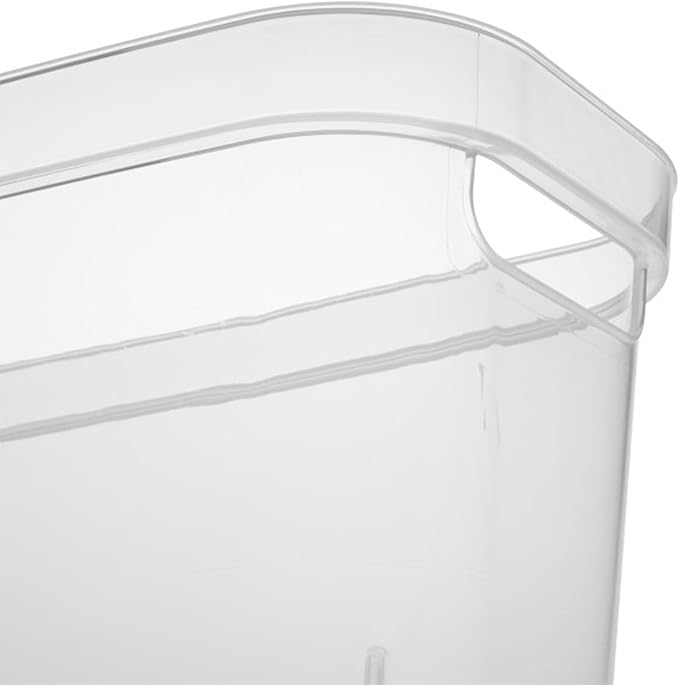 Sterilite 6.25x6.25x15 Inch Narrow Modern Storage Bin w/Comfortable Carry Through Handles and Banded Rim for Household Organization, Clear (24 Pack)