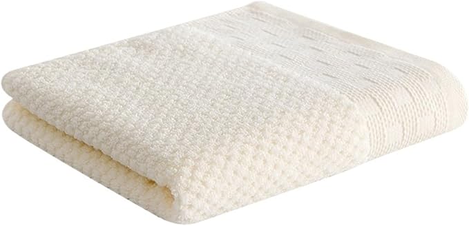 3 Pack Cotton Towels, Thick Soft Absorbent Bath Towels, 33x72cm Face Hand Towel Set for Adults(White)