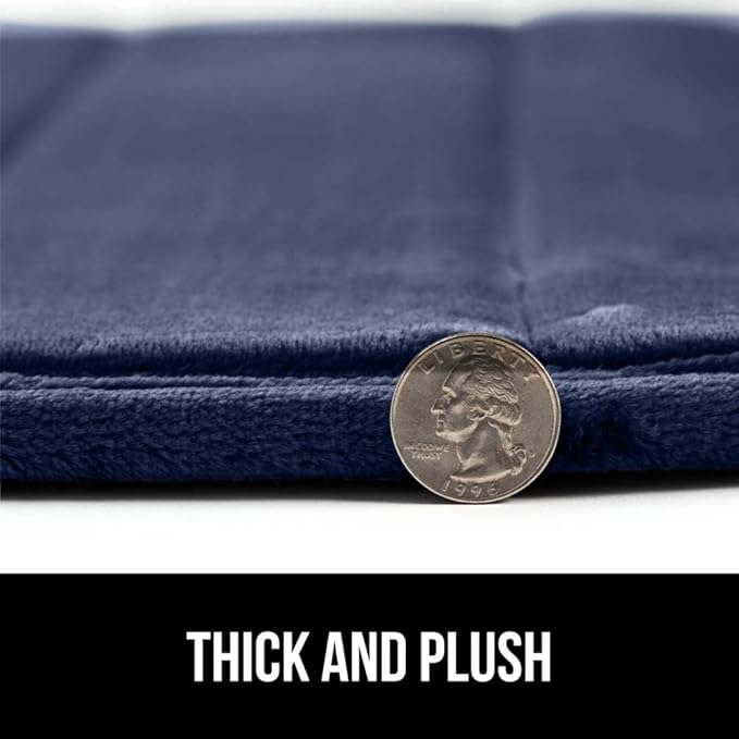 GORILLA GRIP Memory Foam Bath Mat, Soft Absorbent US Designed Bathroom Rug, Gripping Dots Machine Washable Bathmat, Cushioned Floor Mats, Shower Sink Rugs Room Décor Accessories, 36x24 Navy Blue