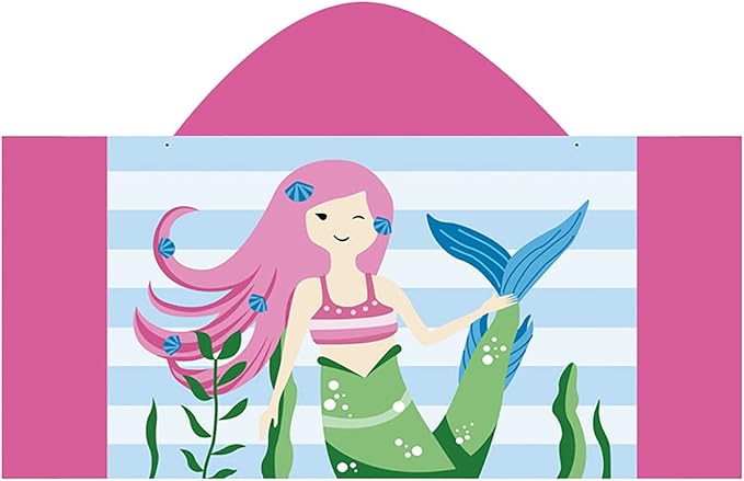 Hooded Beach Towel, Microfiber Hooded Beach Towel For Kids Toddler Infant Boy Girl, Beach Towel with Hood For Bath Pool Swim Swimwear Summer Beach Essentials Cartoon Shower Gifts (24x50 Inch, Mermaid)