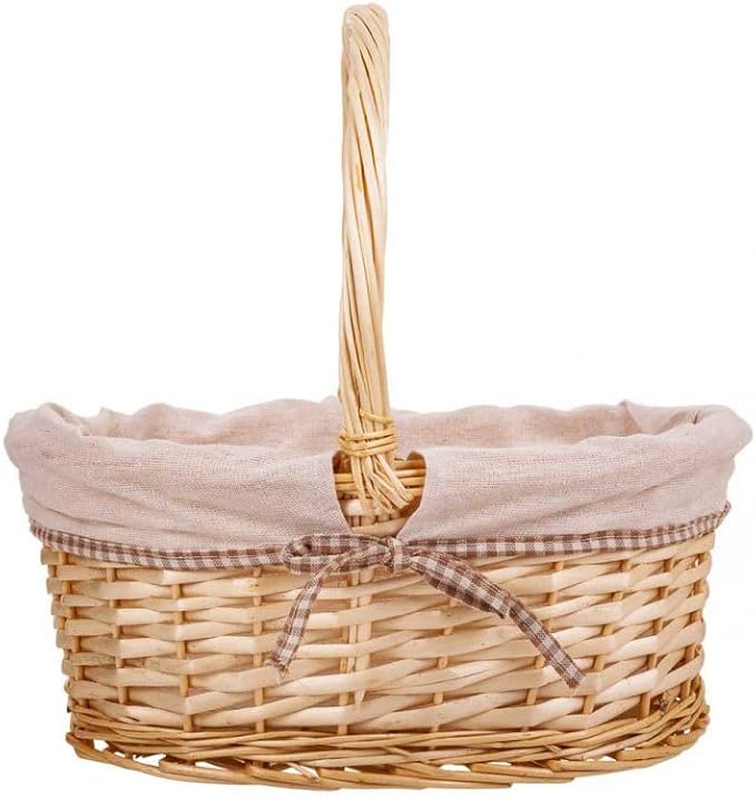 Wicker Lined Baskets Set 3 Pieces