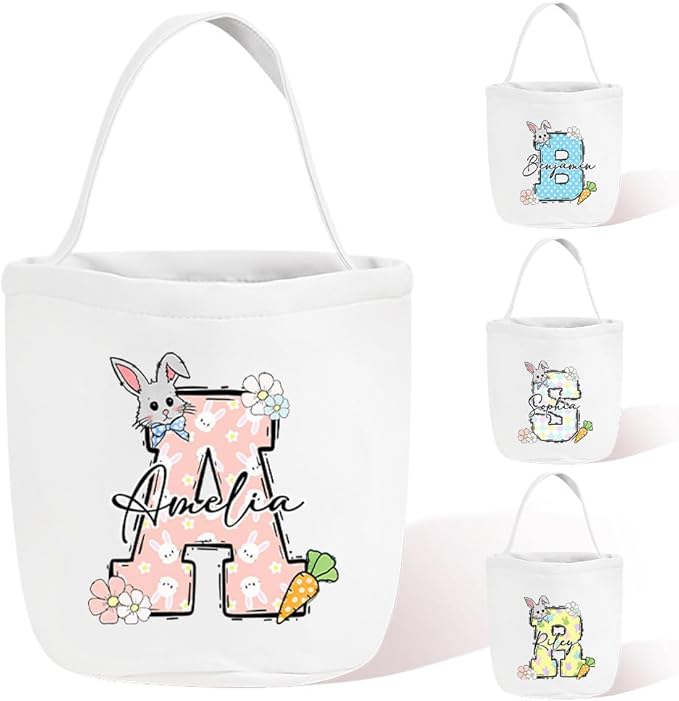 callie Personalized Easter Basket Stuffers, Custom Initial and Name on Basket Stuffers, Easter Bonus Gifts Brithday Gifts for Family Son Daughter (Floral Easter)