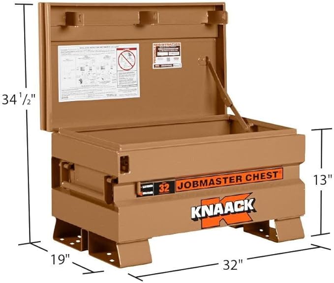 KNAACK Jobsite Chest, 32 inch W x 19 inch D x 13 inch H, Tan
