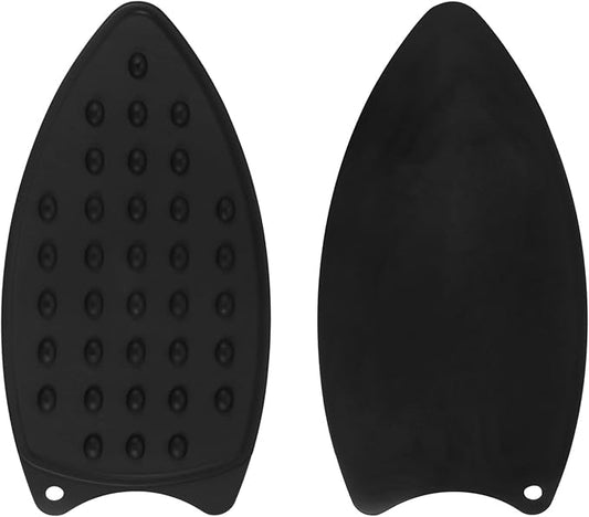 HARFINGTON 2pcs Silicone Iron Rest Pad, Multipurpose Iron Hot Resistant Mat Iron Rest Plate for Ironing Board Hot Heat Resistant Steam Compact Mat, Black