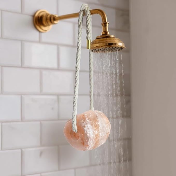 UMAID Himalayan Bath Salt Buddy™ 2 lb – Hanging Mineral Salt Rock for Shower & Bath, Solid Pink Himalayan Stone for Natural Steam, Relaxation & Spa-Like Self-Care, Unique Gift for Men & Women